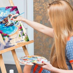 Mrnsiet Paint by Number for Adults Beginners, Easy Seaside Town MT22397-US