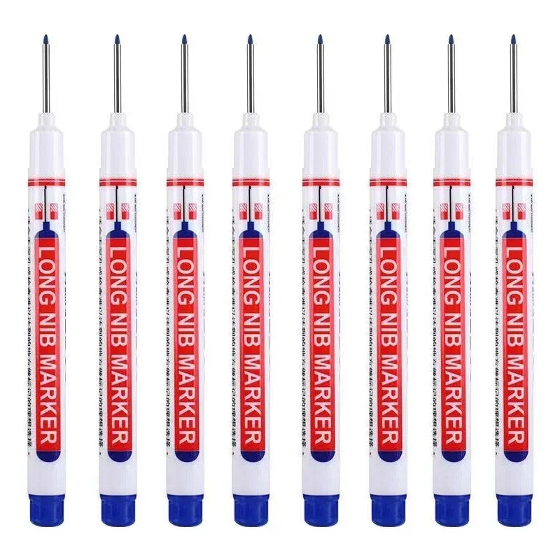 8Pcs 20mm Deep Hole Long Nib Head Markers For Metal Perforating Pen Woodworking