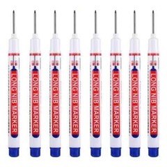 8Pcs 20mm Deep Hole Long Nib Head Markers For Metal Perforating Pen Woodworking