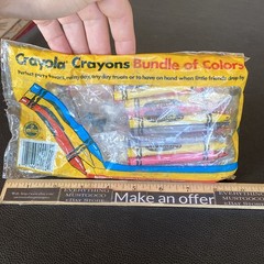 Vintage Crayola 1986 Bundle Of Colors Wrapped 3 Pack 45 Crayons RED YELLOW BLUE