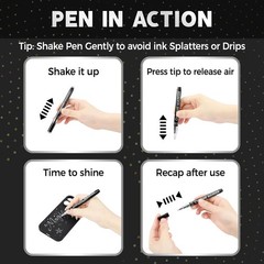 3 Pcs Chrome Paint Marker Pens Silver Mirror Finish for Metal Plastic Model Repa