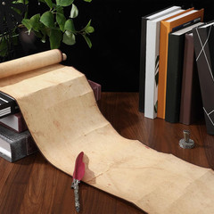 1 Pack Blank Paper Scrolls 9 x 36 Inches Blank Scroll Paper with Wood Rods for W