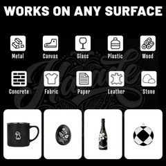 12 Pack Black & White Acrylic Marker Set – Dual Tip for Artistic Masterpieces