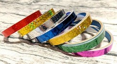 7x Prism TAPES Gold Red Green Blue Silver Pink Holographic Coloured 12mm Twinkle