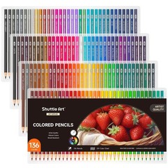 Shuttle Art 136 Coloured Pencils Soft Core Colouring Pencils Set for Adult