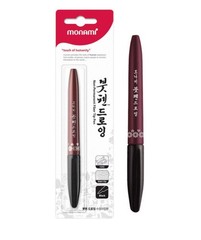 3pcs Monami Calligraphy Brush Pen, Training 1 Count (Pack of 3), Black