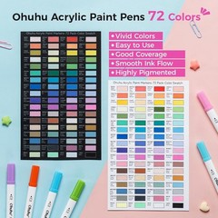 Acrylic Paint Markers Dual Tips: 72 Colors Brush & Fine Paint Pens High Opaci…