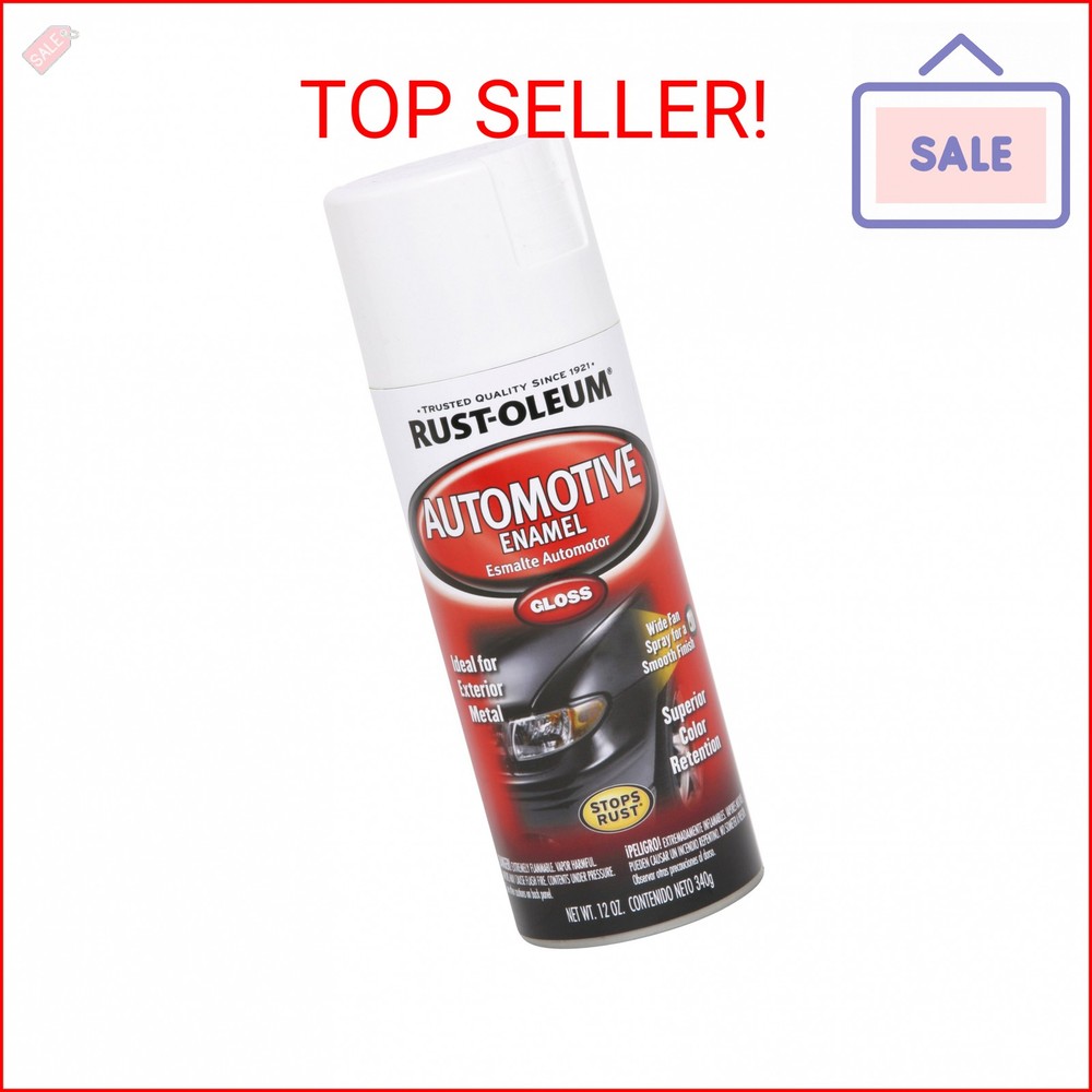 Rust-Oleum 252468 Automotive Enamel Spray Paint, 12 oz, Gloss White