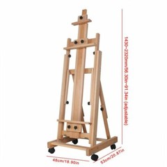 Large Heavy-Duty Studio Artist Easel H-Frame Wood Painting Art Easel Standing