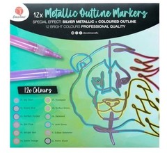 12Outline Pen Metallic/ Pigment ink/waterproof /Childre Craft Signature