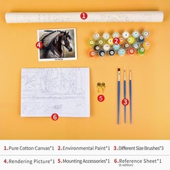 TUMOVO Native American Horse Paint by Number Kits, Frameless, War