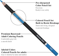 Colored Pencils for Adult Coloring Books, 72 Color Pencil Set, Soft Core Color P
