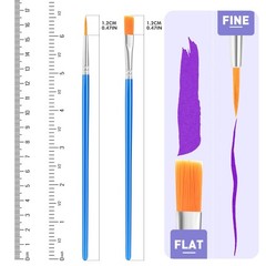 Small Paint Brushes Bulk 160 Pcs Nylon Hair Flat and Round Pointed Acrylic
