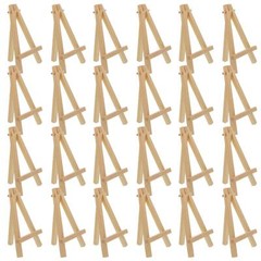 24pk 5″ Mini Natural Wood Display Easel A-Frame Artist Tripod Table Holder Stand