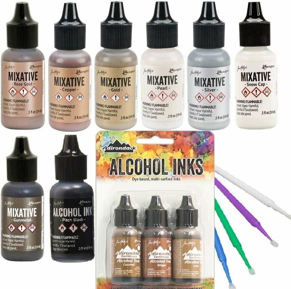 Ranger Tim Holtz Favorites Bundle of 11 Bottles – Cabin Cupboard, Metallic…