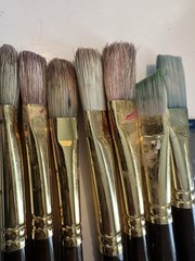Lot/21 Artist Assorted/Mixed Used(2New)Paint Brush SizesPaint Painting Supplies