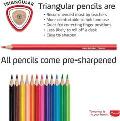 Durable Triangular Colored Pencils Set + Sharpeners