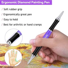 benote Ergonomic Diamond Art Painting Pen, Upgrade Dual Rubber Metal Screw In…