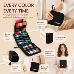 48 Assorted Acrylic Paint Markers with Fine and Brush Tips – Art Essentials