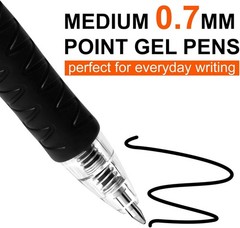 30 Pack Black Gel Pens – Fine Point 0.7mm Smooth Writing for School & Office