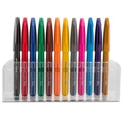 Sign Pen Brush – Flexible Point Marker – 12-Pack Assorted Colors