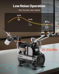 VEVOR Airbrush Kit Air Brush Kit 1/6 HP Air Compressor 3 Airbrushes 3 Tips Paint