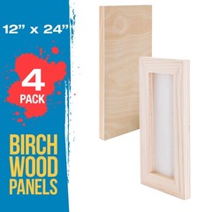 12″ x 24″ Studio 3/4″ Profile Depth Artist Wood Pouring Panel Boards Pack of 2