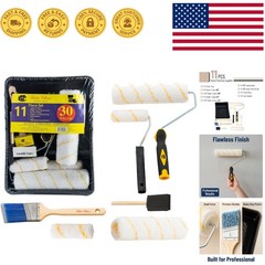 High-Quality Paint Roller and Brush Set – 11 Pieces for Interior/Exterior Use