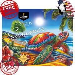 Castle Art Supplies 72 Summer Colored Pencils Set | Wax-Based Pencils with So…