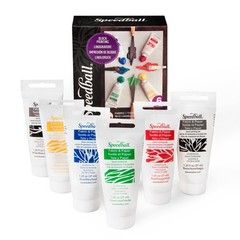 Speedball Premium Block Printing Ink Set – 6 Colors for Fabric Kitchen