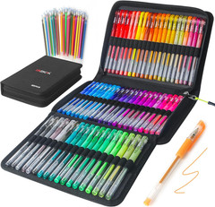 120 Pack Glitter Gel Pens Set, ZSCM 60 Colors Glitter Pens With 60 Refills, Colo