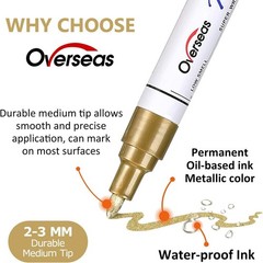 7PC White Paint Pen Marker Waterproof Permanent Car Tire Lettering Rubber Letter