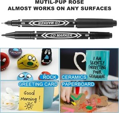10 Pack Dual Tip Black Markers for Drawing & Art