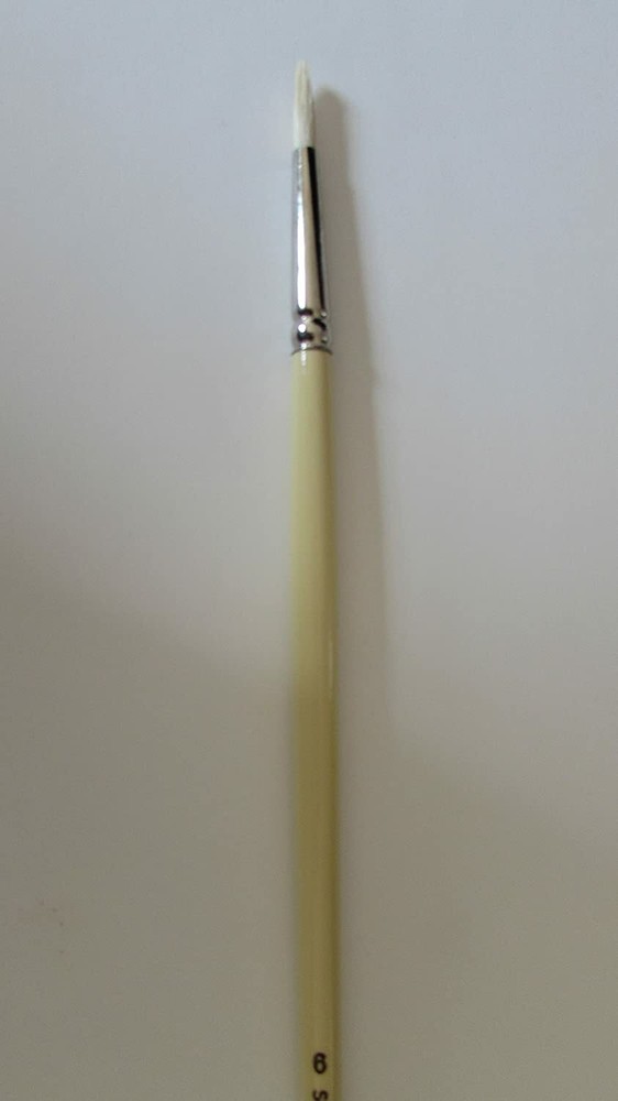 Tobgi Premium Artist Quality Chungking White Bristle Round Long Handle #6