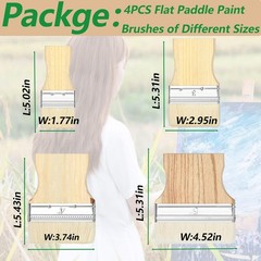 4 pcs Flat Paddle Paint Brush Set Wide Paint Brush Large Paint Brush 2/3/4/5