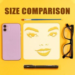 FINGERINSPIRE 9 Pcs Female 5.9×5.9 inches (stencil), 16.9×0.5 (brush)