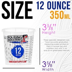 12 Ounce (350ml) Graduated Plastic Mixing Cups (Box of 20) – Paint Mixing Cup…