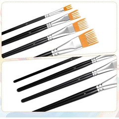 4Pcs Comb Artist Brush Set, Professional Artist Paintbrushes for Acrylic