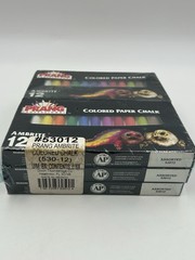 6 Boxes Prang Professional Colored Paper Chalk 12 Poster Pastello Sealed Bundle