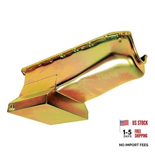 Steel Oil Pan Fits 1958–79 Chevy SB 283-305-327-350-400 – 7 Qt Capacity – Zinc