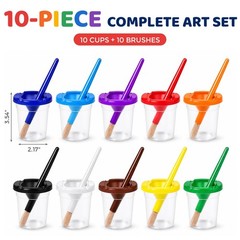 Paint Cups with Lids for Kids, 10PCS No Spill Paint Cups, 10PCS Toddler Paint…