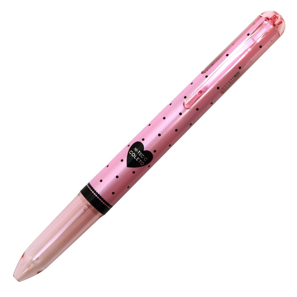 Limited Edition Hi-Tec C Coleto 4-Color Pen Holder, Heart Dot Pink, LHKCW20C HD
