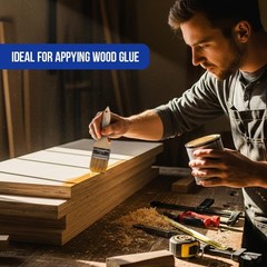 96PC 2in Disposable Paint Brushes Wood Handle Natural