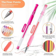 120 Pack Glitter Gel Pens Set ZSCM 60 Colors Pens Include 48 Glitter Pens 12Clas