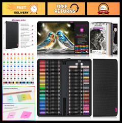 80PCS Colored Pencils Set for Adults – 72 Soft Core, Sketchbook, Blender, Eraser