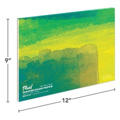 Fluid Artist Watercolor Paper Block, 9 x 9 x 12, 140 lb (300 GSM) Hot Press