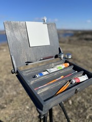 Deep Pochade Box 14*10 “ Plein Air Travel Easel -Portable Artist paint storage