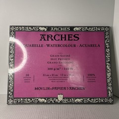 Arches Watercolour Hot Pressed 140lbs 12”x16″ 100% Cotton 20 Sheets