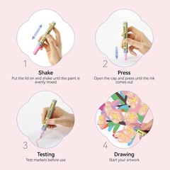 US Arrtx 48 Colors Acrylic Paint Pens 3mm Medium Tip Paint Markers Waterbased