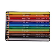 Conté à Paris Pastel Pencils with 12 Assorted Colors, Black
